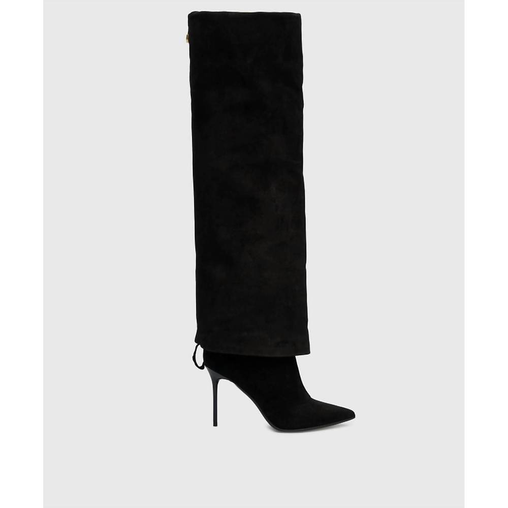 NEW BALMAIN women's arielle calfskin knee high boots in black